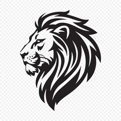 Black lion head vector logo silhouette. Vector illustration eps 10