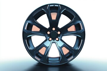 Obraz premium Futuristic Modern Car Alloy Wheel Design Photorealistic Industrial Aesthetic