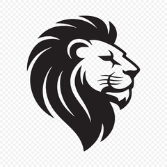 Black lion head vector logo silhouette. Vector illustration eps 10
