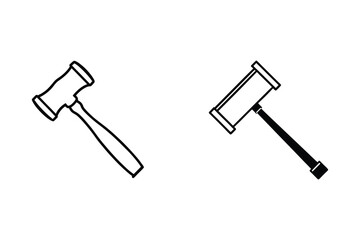 property auction hammer icon outline vector illustration