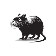 Coypu Silhouette - Minimalist coypu vector - Illustration of Coypu - Animal design.