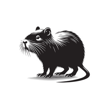 Coypu Silhouette - Minimalist coypu vector - Illustration of Coypu - Animal design.