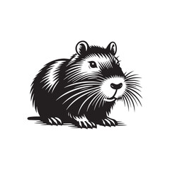 Coypu Silhouette - Minimalist coypu vector - Illustration of Coypu - Animal design.