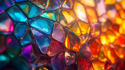 reflecting a spectrum of colors with a shimmering effect 