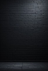 Fototapeta premium A textured black brick wall serves as a striking background, showcasing the rough surfaces and uneven edges of the bricks, creating a bold and urban aesthetic perfect for various design projects.