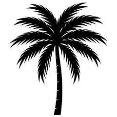 Obraz premium date palm tree silhouette vector icon white background