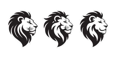 Fototapeta premium Lion face silhouette. Lion head vector illustration eps 10