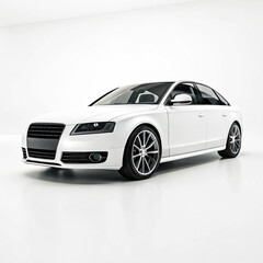 Obraz premium silver car isolated on white background