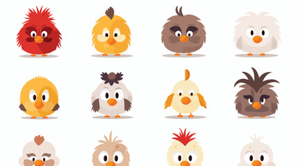 Fototapeta premium Emotional Tiny Turkey with Various Expressions Illustration for Turkey Animal Lovers
