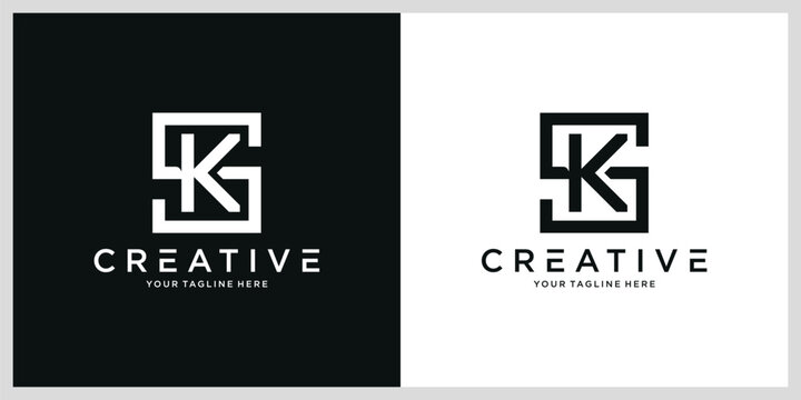 Initial SK or KS Logo Design Vector Template
