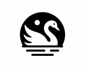 Swan Silhouette Logo Vector for Branding and Design