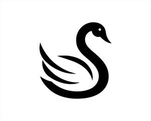 Swan Silhouette Logo Vector for Branding and Design