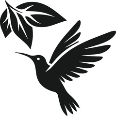 Obraz premium Hummingbird silhouette vector