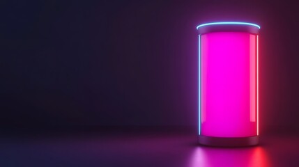 Futuristic Neon Battery Glowing with Renewable Energy on Dark Background