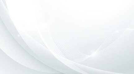 Abstract white background with gradient color and artistic dynamic line decoration. Modern shiny curvy line motion movement backdrop. Print and digital use. Vector illustration. 