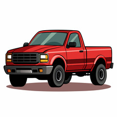 car, truck, old, vehicle, pickup, auto, transportation, transport, vintage, automobile, classic, antique, retro, isolated, red, pick-up, 4x4, wheel, vector, toy, suv, cartoon, illustration, road, driv