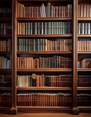 library bookshelf with classic literature and study guides