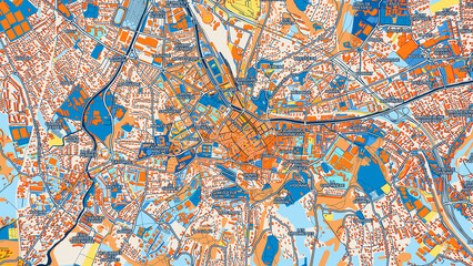 Colorful Chambéry Street Map with Labels and Buildings