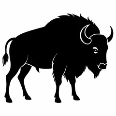 Minimalist Bison Silhouette