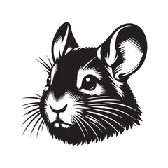 Degu Silhouette - Degu Vector - Illustration of Degu. - Minimalist Degu Design.