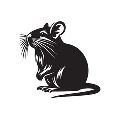 Degu Silhouette - Degu Vector - Illustration of Degu. - Minimalist Degu Design.