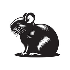 Degu Silhouette - Degu Vector - Illustration of Degu. - Minimalist Degu Design.