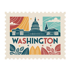 Washington Postage Stamp Vector