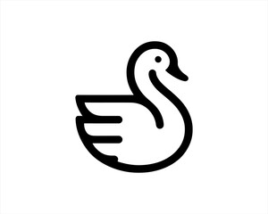 Elegant Minimalist Swan Logo Vector