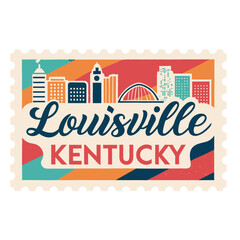Louisville Kentucky Postage Stamp Vector