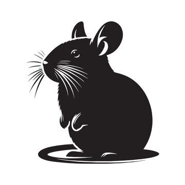 Degu Silhouette - Degu Vector - Illustration of Degu. - Minimalist Degu Design.