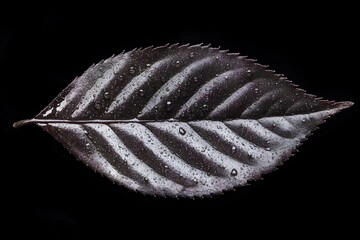 Delicate tea leaf with intricate veins and droplets of water resting gently Generative AI