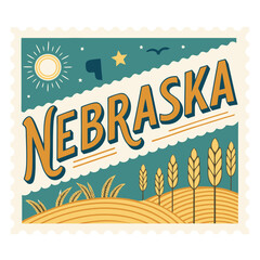 Nebraska Postage Stamp Vector