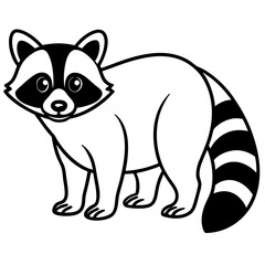 Minimalist Raccoon Vector Art