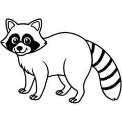 Obraz premium Minimalist Raccoon Vector Art