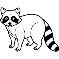 Obraz premium Minimalist Raccoon Vector Art