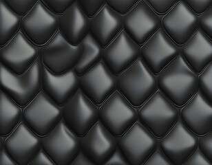 Seamless realistic texture soft of geometry tiles made from black leather