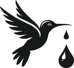 Hummingbird silhouette vector