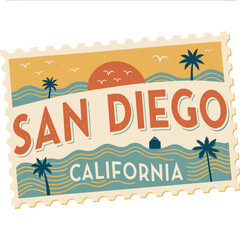 San Diego California Postage STamp