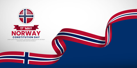 Norway 3d National flag for Norway Independence Day banner background with copyspace area