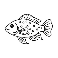 firemouth cichlid fish icon, firemouth cichlid fish line art - simple line art of firemouth cichlid fish, perfect for firemouth cichlid fish logos and icons
