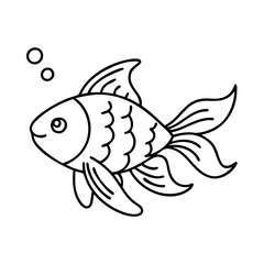 goldfish icon, goldfish line art - simple line art of goldfish, perfect for goldfish logos and icons