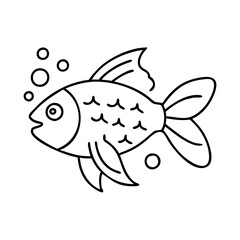 goldfish icon, goldfish line art - simple line art of goldfish, perfect for goldfish logos and icons