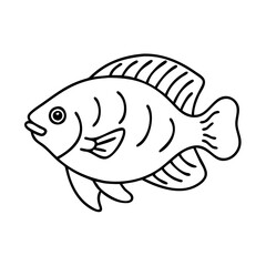 gourami fish icon, gourami fish line art - simple line art of gourami fish, perfect for gourami fish logos and icons