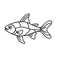 harlequin rasbora fish icon, harlequin rasbora fish line art - simple line art of harlequin rasbora fish, perfect for harlequin rasbora fish logos and icons