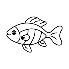 kribensis fish icon, kribensis fish line art - simple line art of kribensis fish, perfect for kribensis fish logos and icons