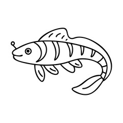 kuhli loach fish icon, kuhli loach fish line art - simple line art of kuhli loach fish, perfect for kuhli loach fish logos and icons