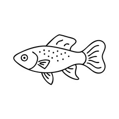 molly fish icon, molly fish line art - simple line art of molly fish, perfect for molly fish logos and icons
