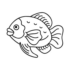 oscar fish icon, oscar fish line art - simple line art of oscar fish, perfect for oscar fish logos and icons