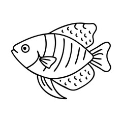 pearl gourami fish icon, pearl gourami fish line art - simple line art of pearl gourami fish, perfect for pearl gourami fish logos and icons