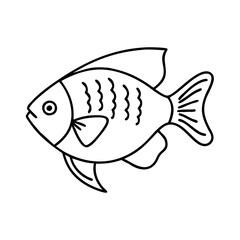pearl gourami fish icon, pearl gourami fish line art - simple line art of pearl gourami fish, perfect for pearl gourami fish logos and icons
